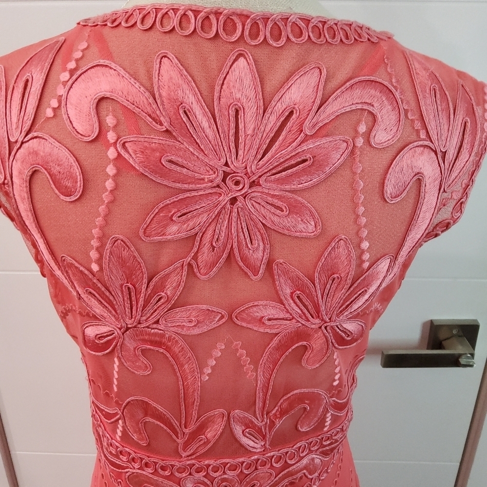 Cache Embroidered Mesh Mini Dress Size 10 - Picture 5 of 14